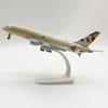20CM A380 Etihad Airways Diecast Alloy Aircraft Model Model With Wheel Airplane Stand Collectible Display Decor