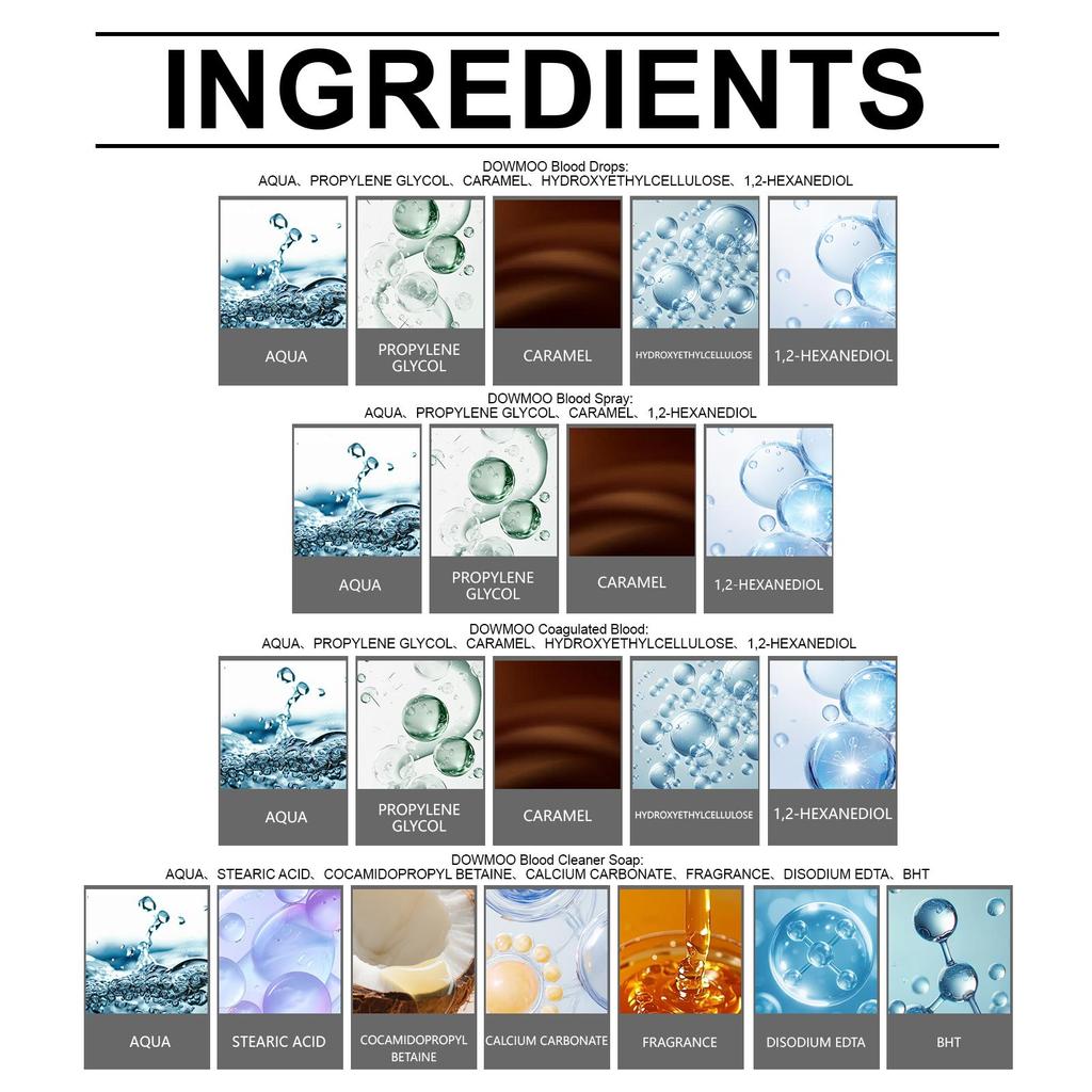 Fake Blood Makeup Kit-Realistic Washable Special Effects Halloween Fake Blood Body Paint Cos Costume SFX Makeup Kit