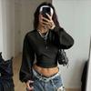 Women's Casual Long Sleeve Pleated Pullover Sweatshirt Color Top for Everyday Wear