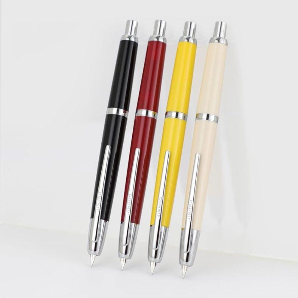Smooth Writing Click Fountain Pen EF/F Nib Plastic Pen Stylish Ink Converter Pen Writing Supplies