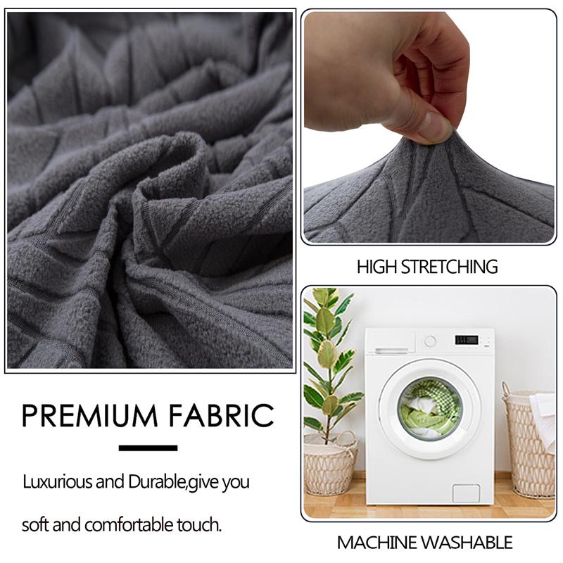 1PC Solid Color Chair Cover Anti-dirt Leaf Jacquard Seat Slipcover Removable Stretch Chair Case for Dining Room Hotel Banquet