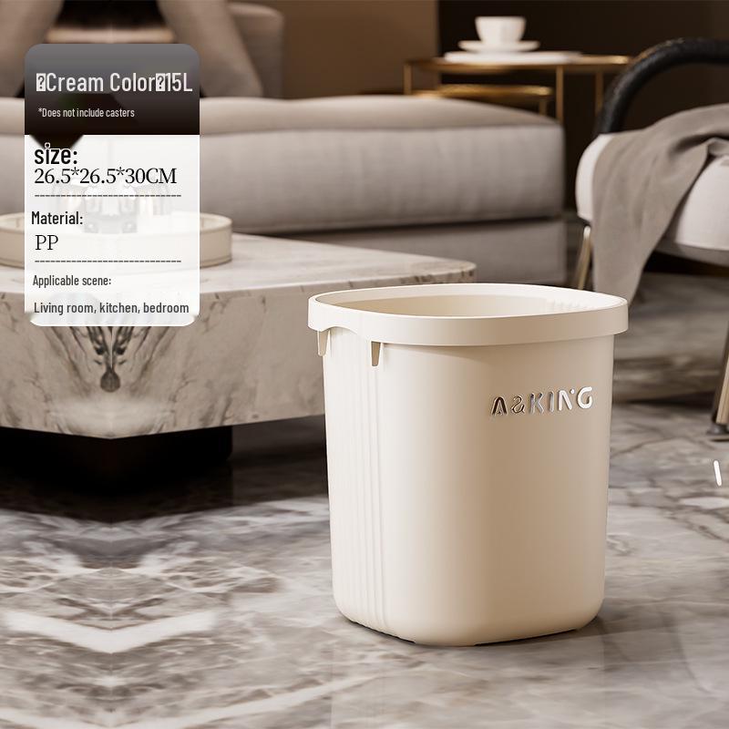 Luxury High-Capacity Trash Can: Stylish Bathroom, Living Room, & Bedroom Bin