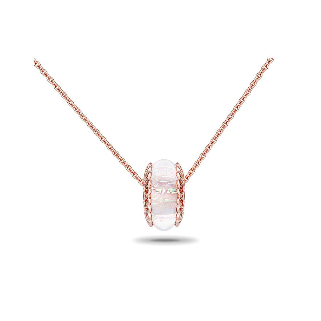 Pandora Rose Iridescent Chain Necklace Set Women necklaces Rose-Gold ZT2131 Rose Gold,45