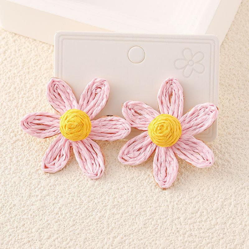 Lafite Flower Earrings, High-End Hand-Woven Earrings, Women'S Travel Photography Holiday Style Jewelry