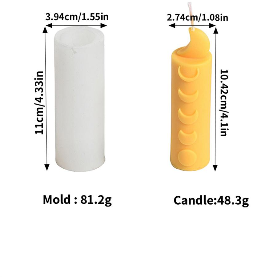 

Moon Star Patterned Column Candle Silicone Mold DIY Pencil Tip Triangular Column Geometric Relief Art Candle Plaster Mould Decor