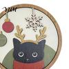 Entryway Hanging Decor Christmas Black Cat Wall Decor, Layered Wooden Sign, Round 2D Theme Flat Art Decoration for Living Room Bedroom And Hall Porch