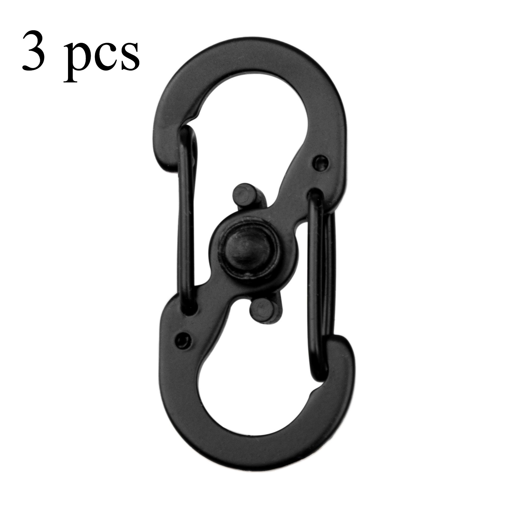 

3 pieces, anti-theft belt lock with eight-shaped buckle, rotating, smooth, stainless steel, keychain, S-shaped hanging buckle