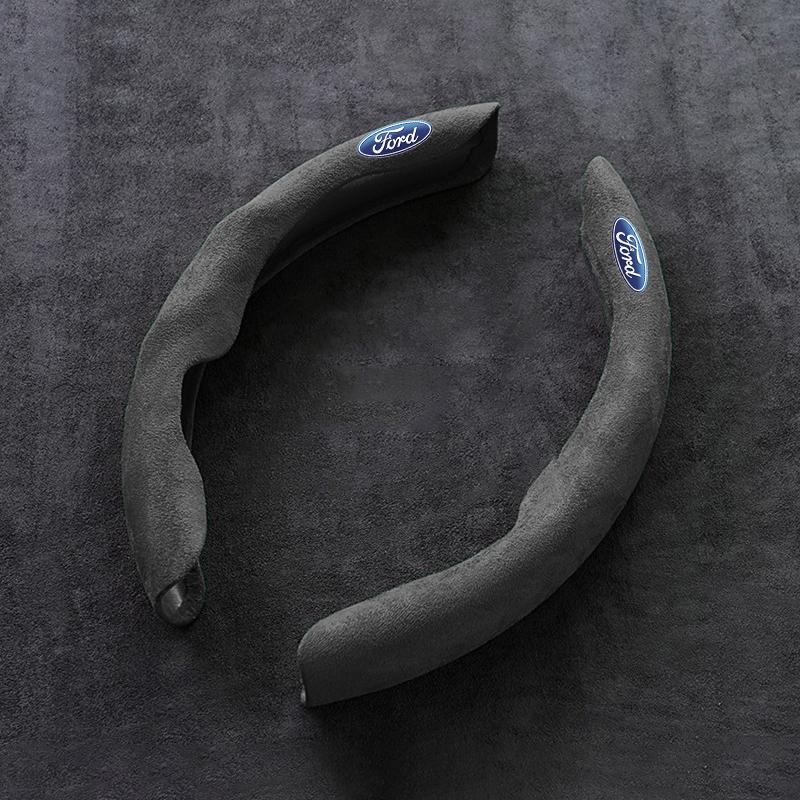 Car Steering Wheel Cover Suede Leather Anti-Slip for Ford Ranger Focus Kuga Mustang Mondeo Fusion Esco Auto Interior Accessories