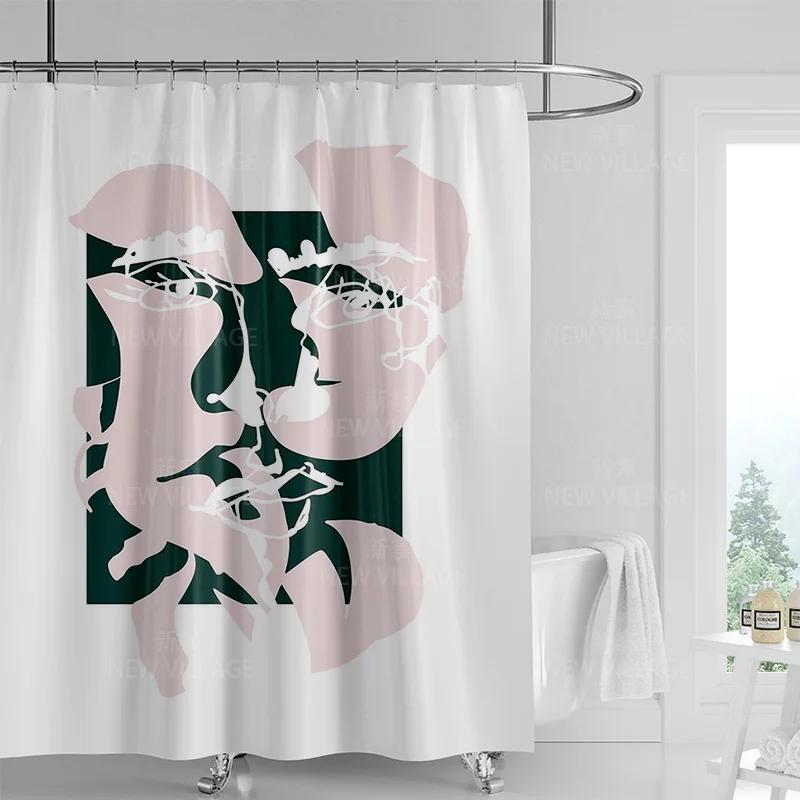 Abstract Art Print Waterproof Shower Curtain - Stylish, Durable & Easy-Care Choice For Contemporary Bathroom Décor