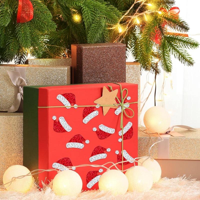 500Pcs/roll Christmas hat label stickers Xmas hat decorative Sealing sticker DIY Envelope greeting card Gift box Decor labels
