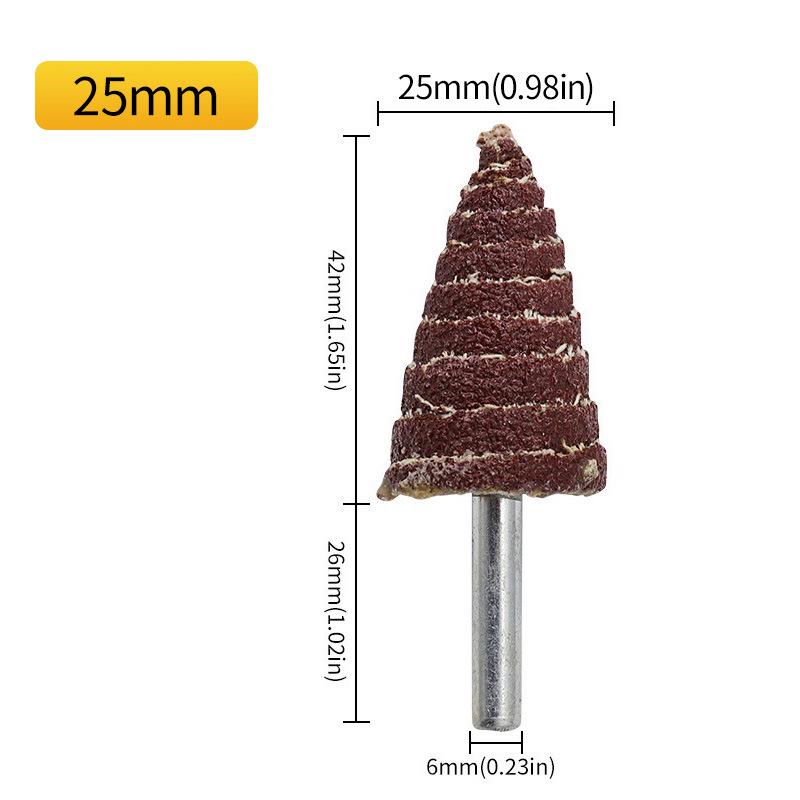 6mm Round Shank Tapered Sandpaper Flap Wheel Grinding Head with Handle