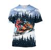 Summer Fashion Personality Ski Graphics 3D Printed Men's T-shirt Hip Hop Trend Large Size Loose O-neck Sports Short Sleeve Top