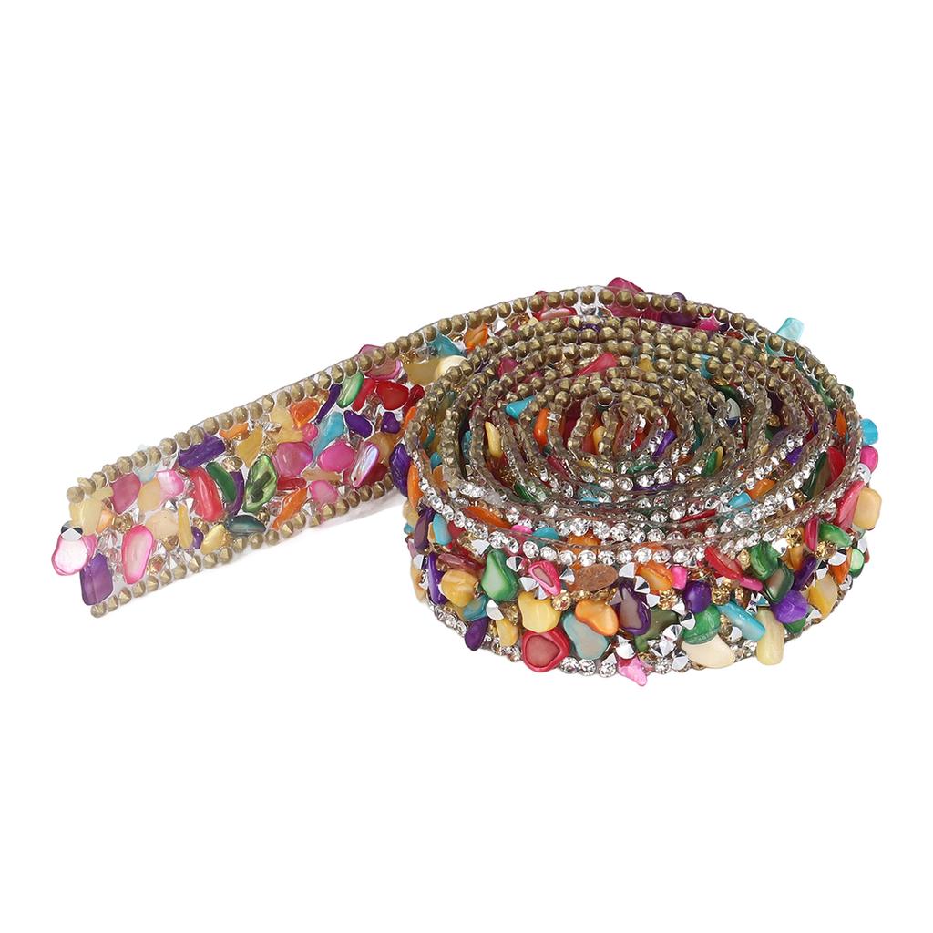 Rhinestones Ribbon 2cm Width 2m Length Arbitrary Cutting Beautiful Design Hot Press Heating