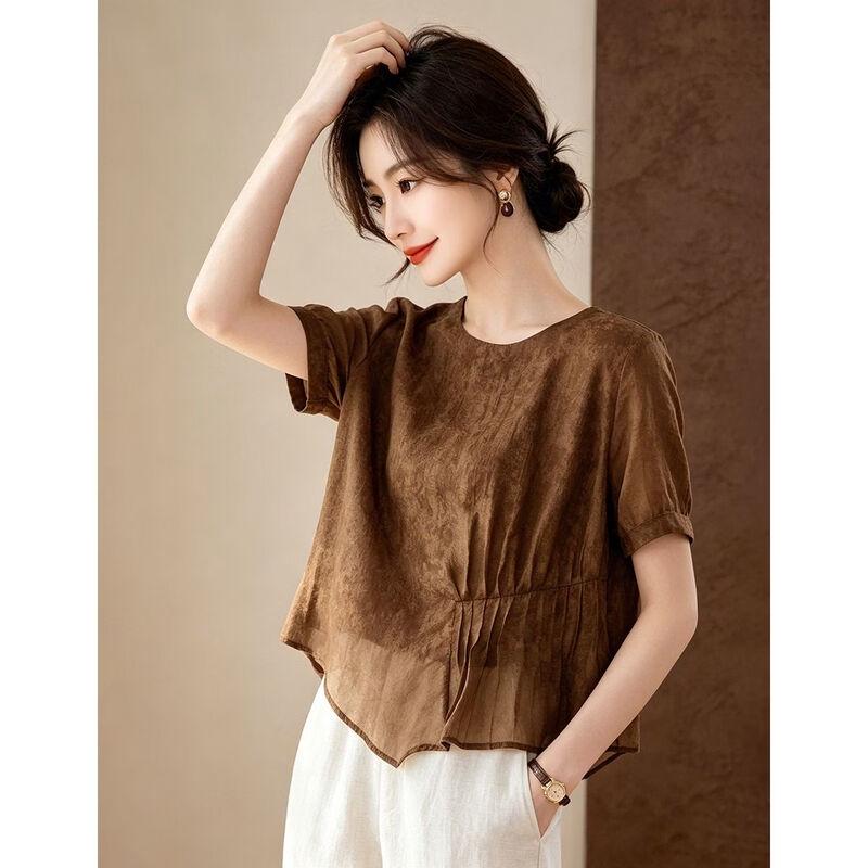 D.F.DEAR Women's Asymmetrical Hem Blouse