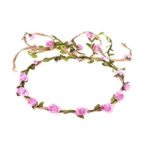 Rose Flower Crown with Flower Headband Hawaiian Hair Vine Boho Hair Wreath Holiday