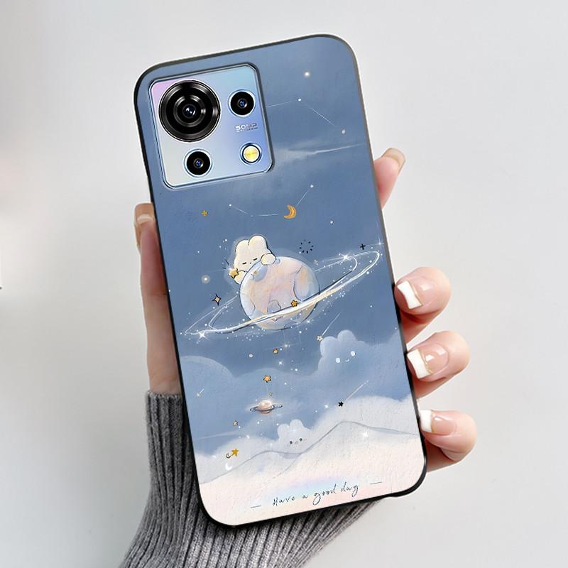 Süße Cartoon Hülle Für ZTE Blade V50 Vita 4G Bedruckte Schale Schutzhülle Weiches Silikon Schwarzes Gehäuse
