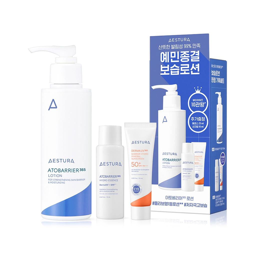 Aestura Zestaw specjalny Atobarrier 365 Lotion 150ml (+Hydro Esencja 25ml + Mineralny filtr przeciwsłoneczny 10ml)