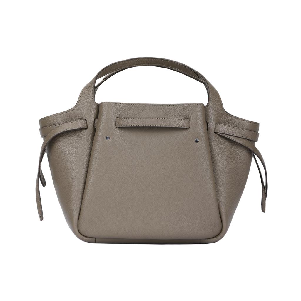 Tory Burch Romy Logo Pleated Design Tote Bag Women Tote Bags Khaki 164866-253
