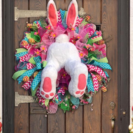 Easter Bunny Ear Butt Decoration Outdoor Yard Lawn Patio Pathway Spring Rabbit Ears Butt Garden Stake Ornament