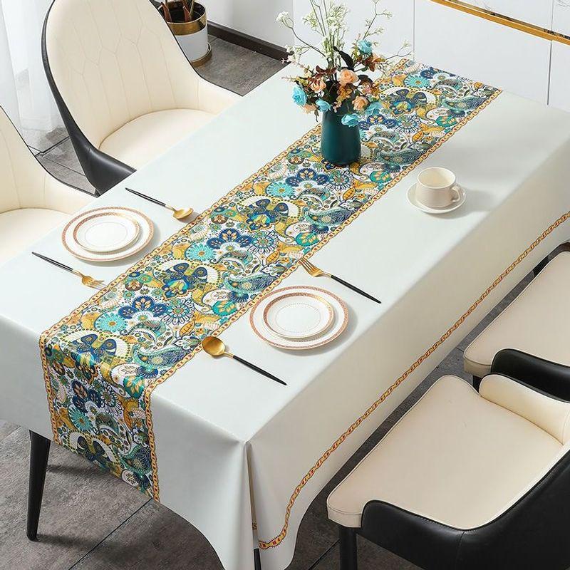 Oval & Rectangular Wash-Free Tablecloth - New Chinese Style for Coffee & Dining Tables