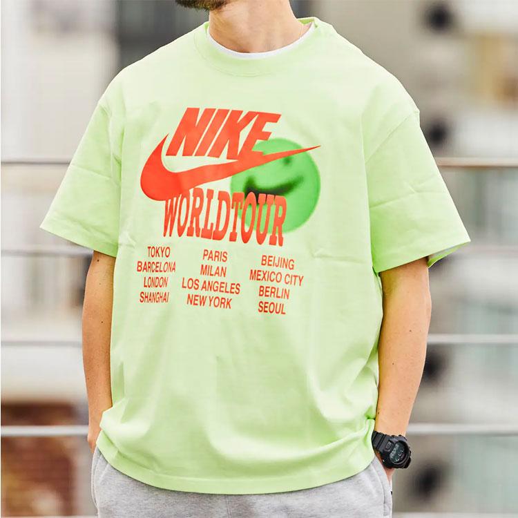 Nike T-shirt da Uomo a Maniche Corte con Stampa Grafica Sportiva Top Verde Fluorescente DA0938-383