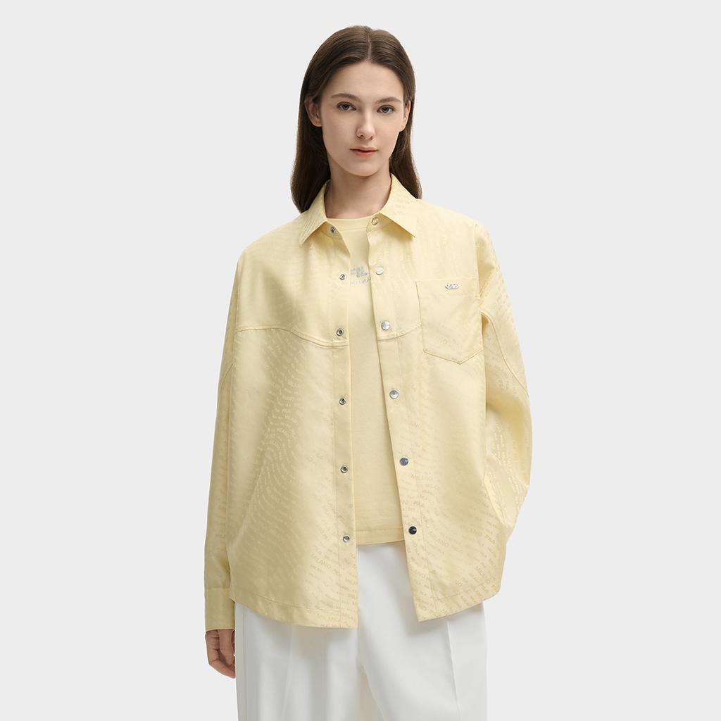 New FILA MILANO Collection Shirt Women's Lightly Mellow Wheat Yellow F11W525402F-YE