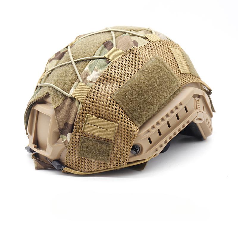 Tactical Helmet Cover Camo Cloth Cover for Airsoft Fast Helmet with Velcro, Nylon Loops & Shock Cord for Military-Without Helmet