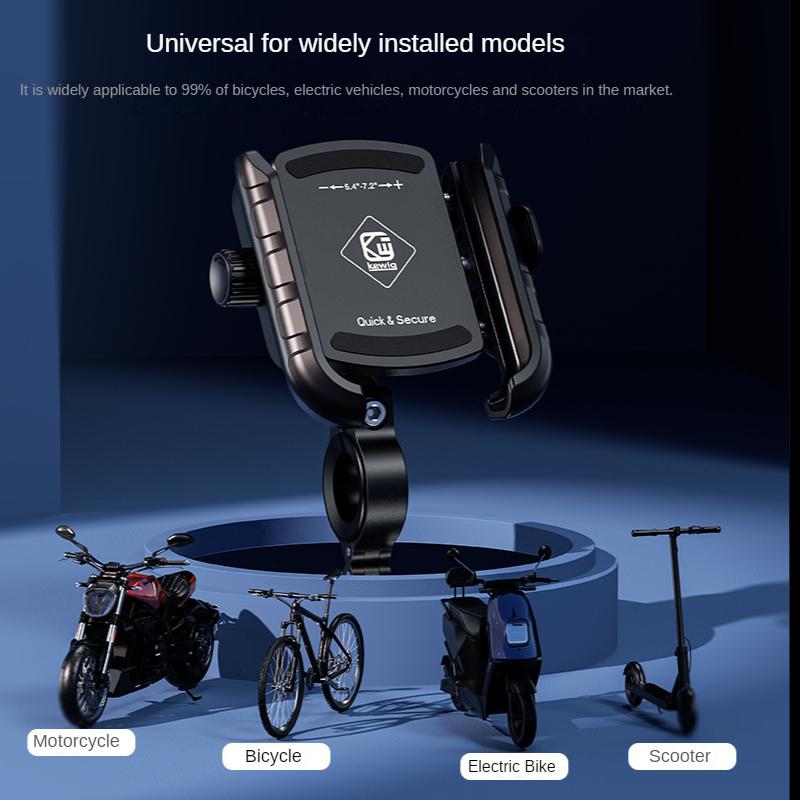 Motorcycle Phone Holder One-Touch Auto Quick Lock Bike Phone Mount ATV Bicycle Scooter Phone Holder with Aluminum Handlebar Base