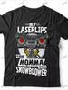 1 Stück Lustiges "Hey Laser Lippen Deine Mama war ein Schneefräser" Roboter Grafik T-Shirt - 1