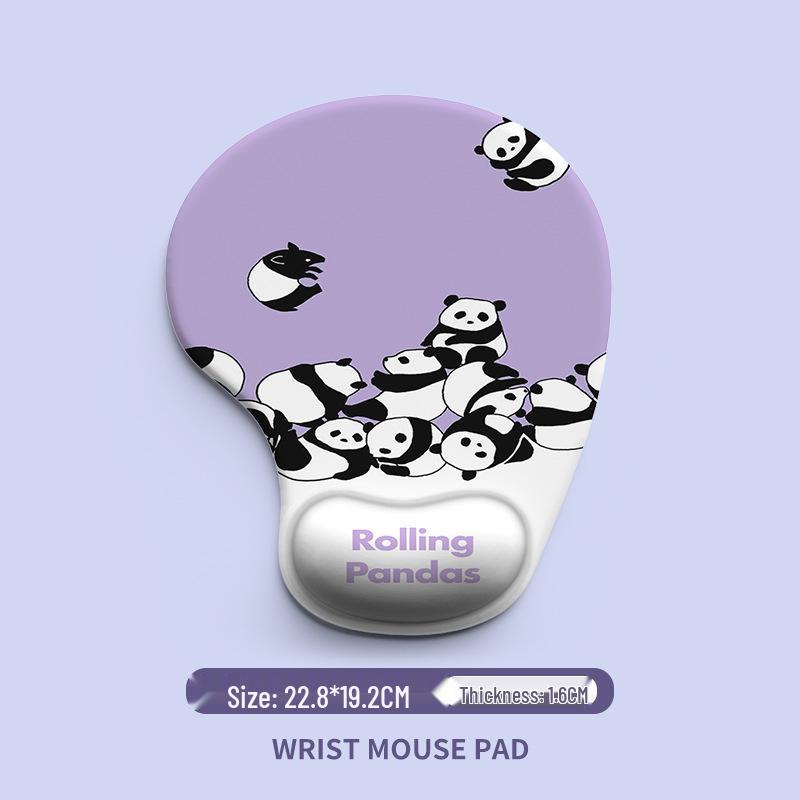 Cartoon Animal Silicone Mouse Pad with Wrist Support - Customizable and Dirt-Resistant.