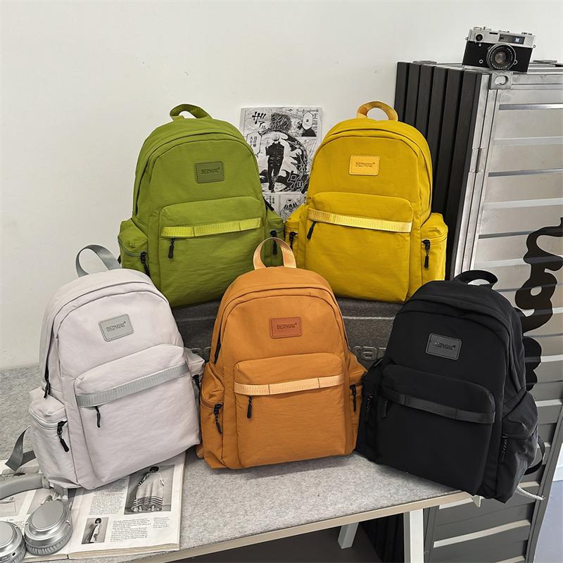 Nylon Backpack Women's Lightweight Water-repellent Student Schoolbag Outdoor Travel Backpack