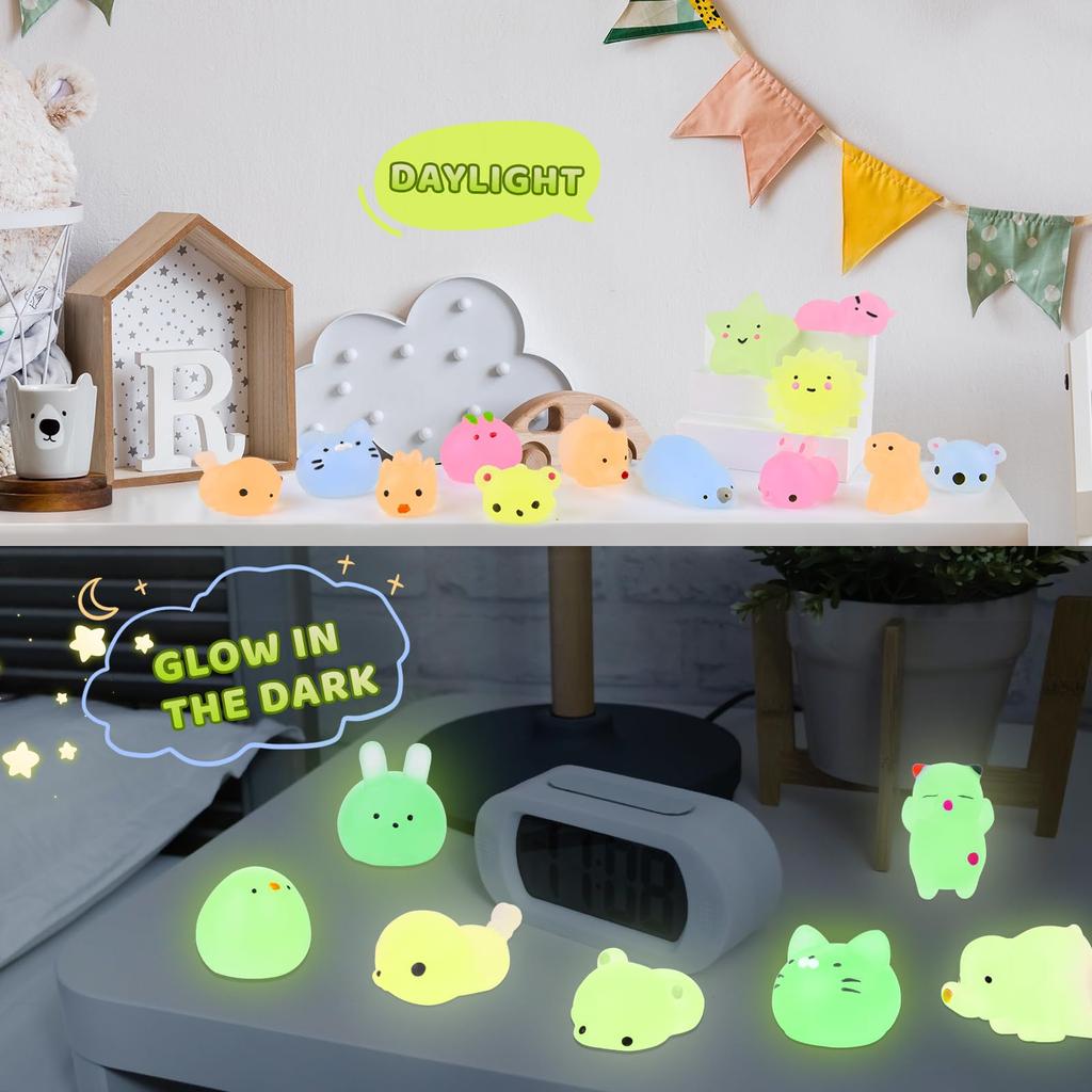 LEEHUR Unicorn Toy Unicorn Donut Moon 100 Pieces Mochi Squishy Toys for Kids Memory Foam Soft Festival Christmas Birthday Present Gift Festival Favor
