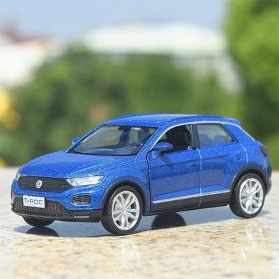 Volkswagen T-ROC SUV Simulace Odlévaný a Hračka Vozidlo Natahovací a Otevírací Dveře RMZ city 1:36 Modelů aut ze slitiny Dárky pro děti
