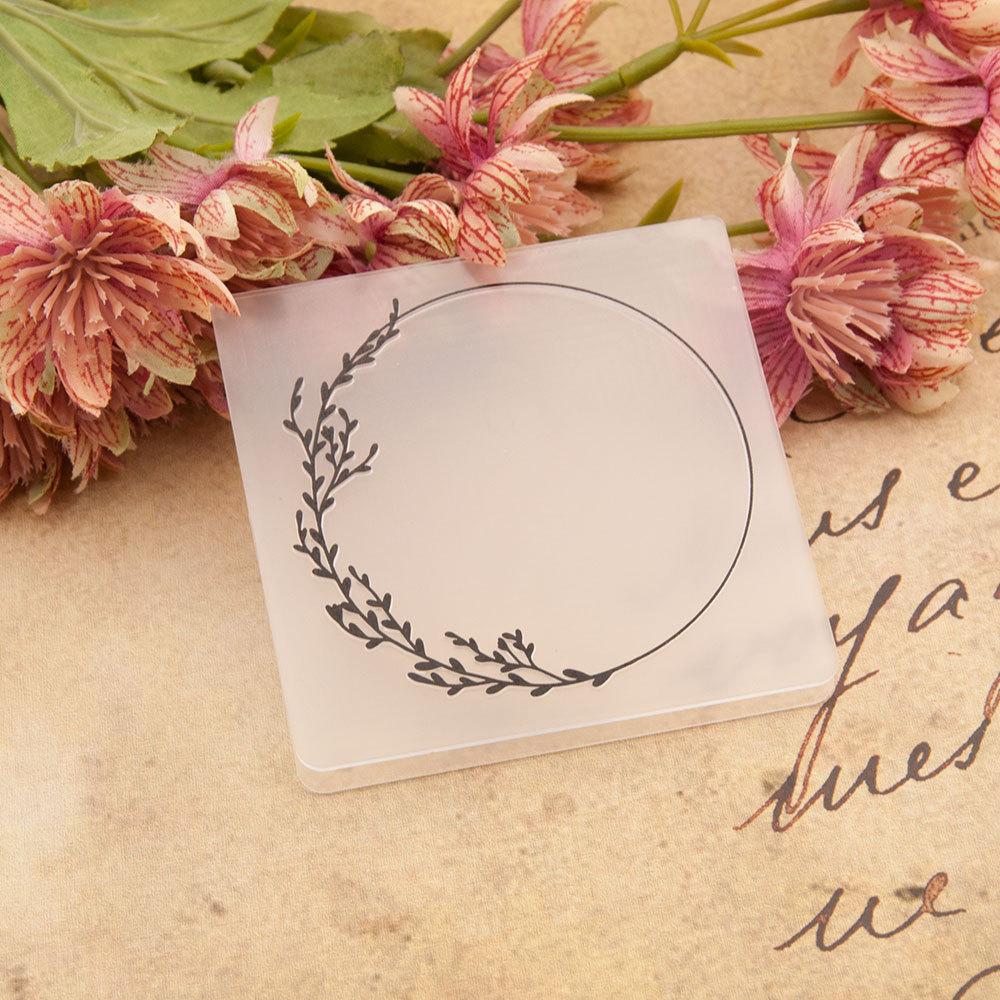Rattan Garland Plastic Embossing Folders Template Dies Stencil Vine Grid Dot Net Flower Frame