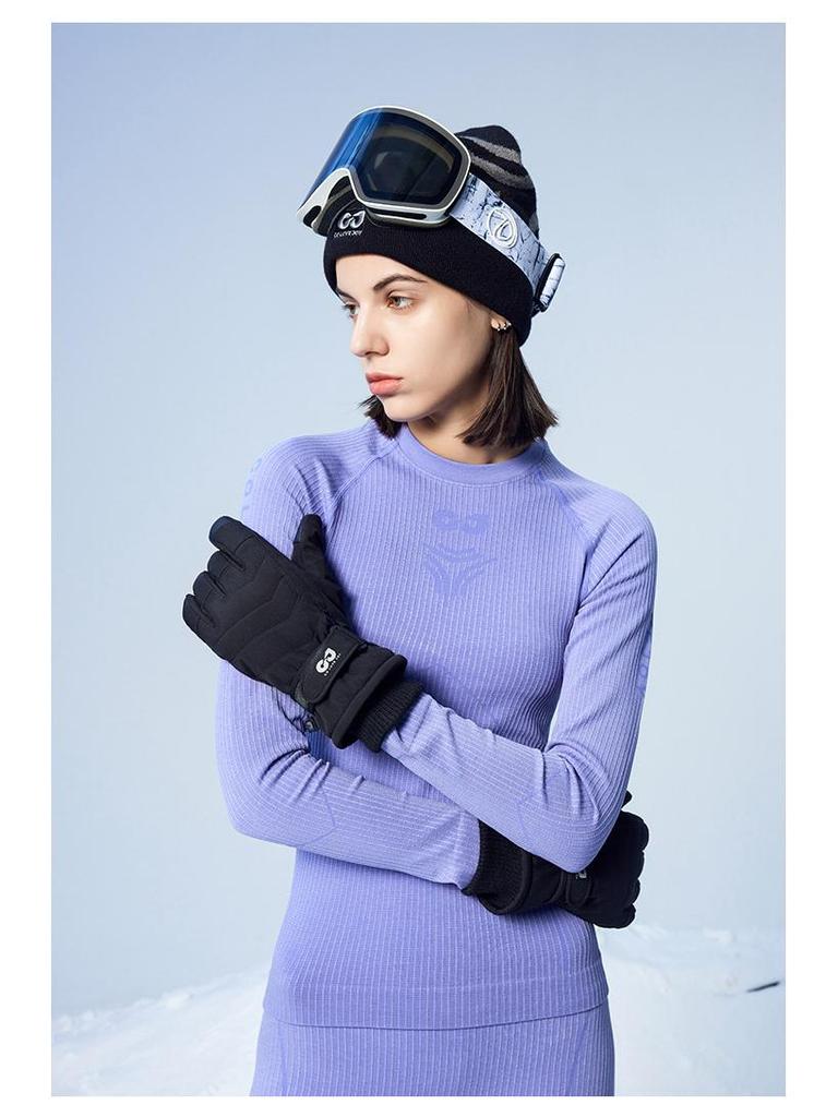 SK42 Unisex Fleece-Lined Ski Gloves: Anti-Slip, Thickened, Warm for Outdoor Sports and Motorcycle Riding