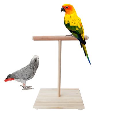 Stable Wooden Bird Perch Stand Play Platform for Cockatiels Providing Training and Grinding Indoor Exercise Bird Enrich