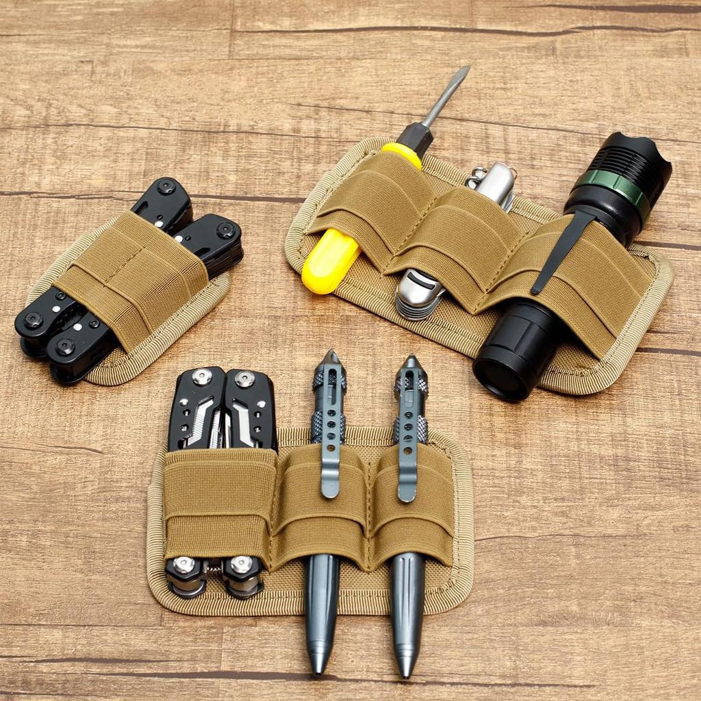 HOUSON EDC Elastic Organizer Tactical Bag Inserts with Elastic Brackets and Hook Closure 3-Pack Patches,