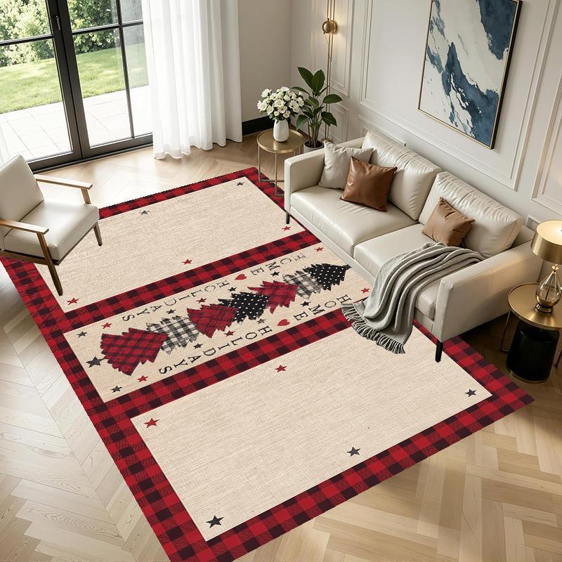 Christmas Pattern Square Area Rug Comfort Indoor Floor Carpet For Home Holiday Gift