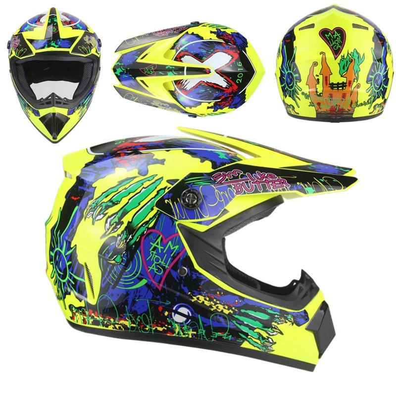 Full Face Mountain Bike Helmet DH Downhill Cycling Youth Adult ABS Safety With Visor