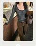 Women's Spicy Girl Slim Fit Striped Long Sleeve Top - New 2026 Style
