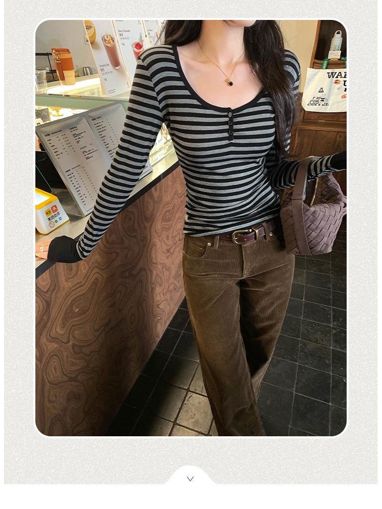 Women's Spicy Girl Slim Fit Striped Long Sleeve Top - New 2026 Style