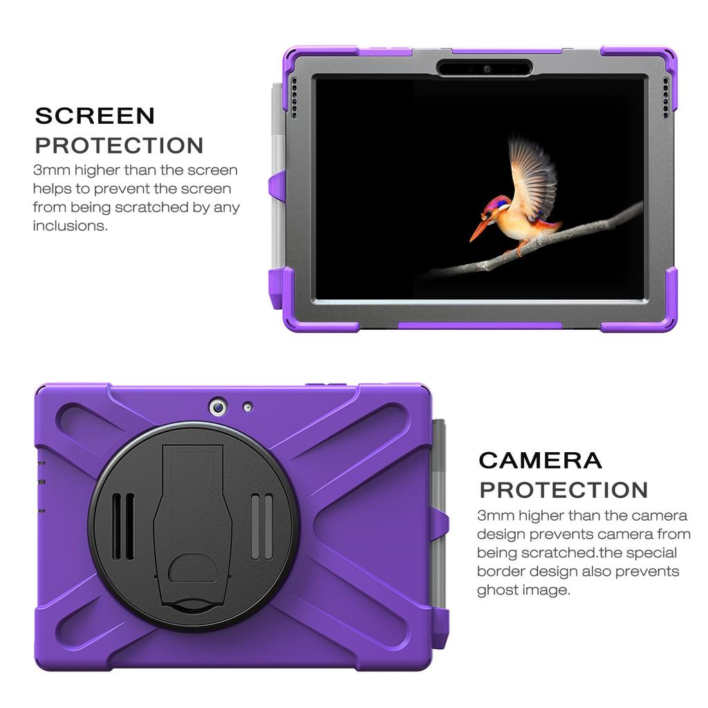 Custodia in Plastica Siliconica con Supporto Girevole a 360°, Cinturino a Mano/Spalla, Impugnatura Maniglia, Cavalletto Stabile per Microsoft Surface Pro