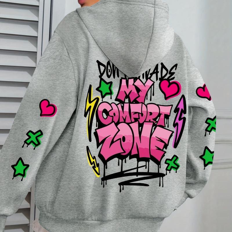 Høst Vinter Langermet Kjærlighetsbrev 2D Trykket Herre Dame Hettegenser Stor Størrelse Allsidig Mote Sport Hettegensere og Sweatshirts Unisex