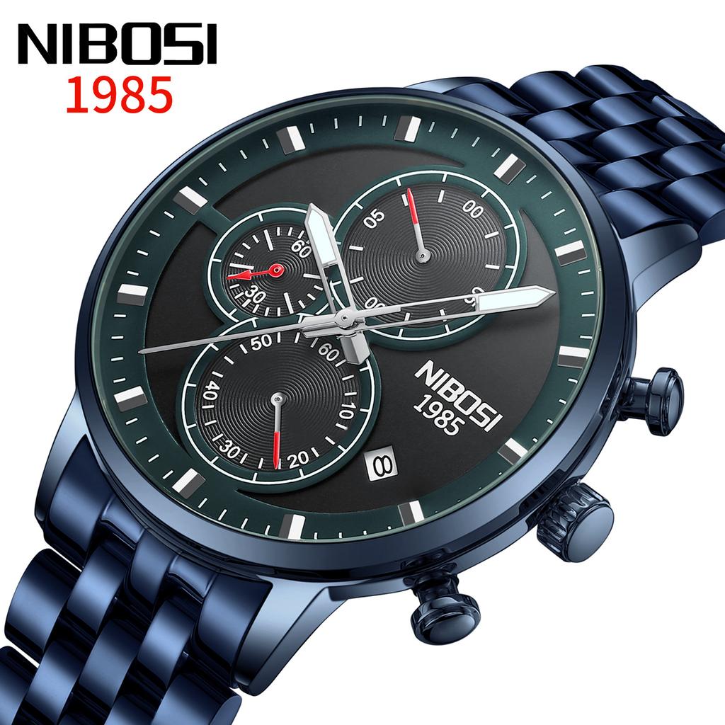 NIBOSI Brand New Quartz Watch Enhanced Personality Men's Watch Luminous Waterproof Multi-functional Watch