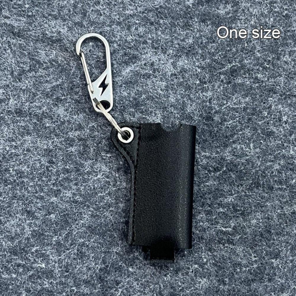 Versatile Leather Lighter Case Portable Simple Design Keychain Accessory Black Lighter Holder Unisex Fashion Jewelry