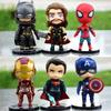 6pcs/set Marvel Avengers Black Panther Thanos Ironman Spiderman Captain American Hulk Figure Model Toys Birthday Gift