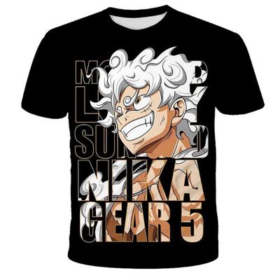Kinderkleidung Anime One Piece Luffy Gear 5 Cosplay T-Shirt Jungen Jungen Cartoon Tees Kinder Sommer Kurzarm Tops