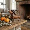 Decorazione Tavola Festa di Compleanno Dachshund Stregato Statuetta di Halloween, Statua Cane con Cappello da Strega, Decorazione Bizzarra per Camino Scaffale da Tavolo Stile Rustico