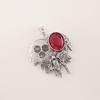 Pink Rubellite Gemstone 925 Sterling Silver Handcrafted Partywear Pendant 1.49" CP-28-13