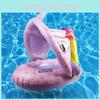Baby Swimming Ring Sun Canopy Inflatable Toddler Float Swim Seat Aid Toy Tool